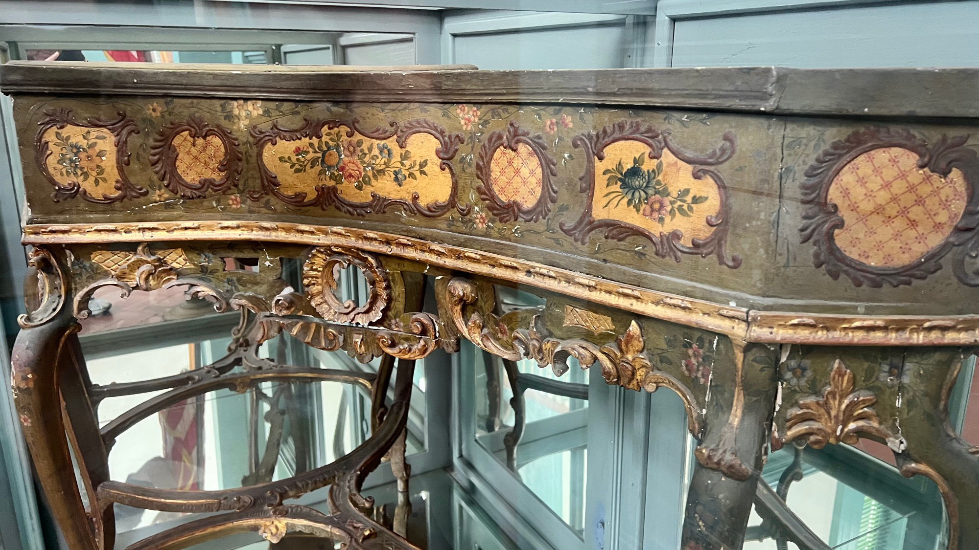 Italian Harpsichord Painted and Carved