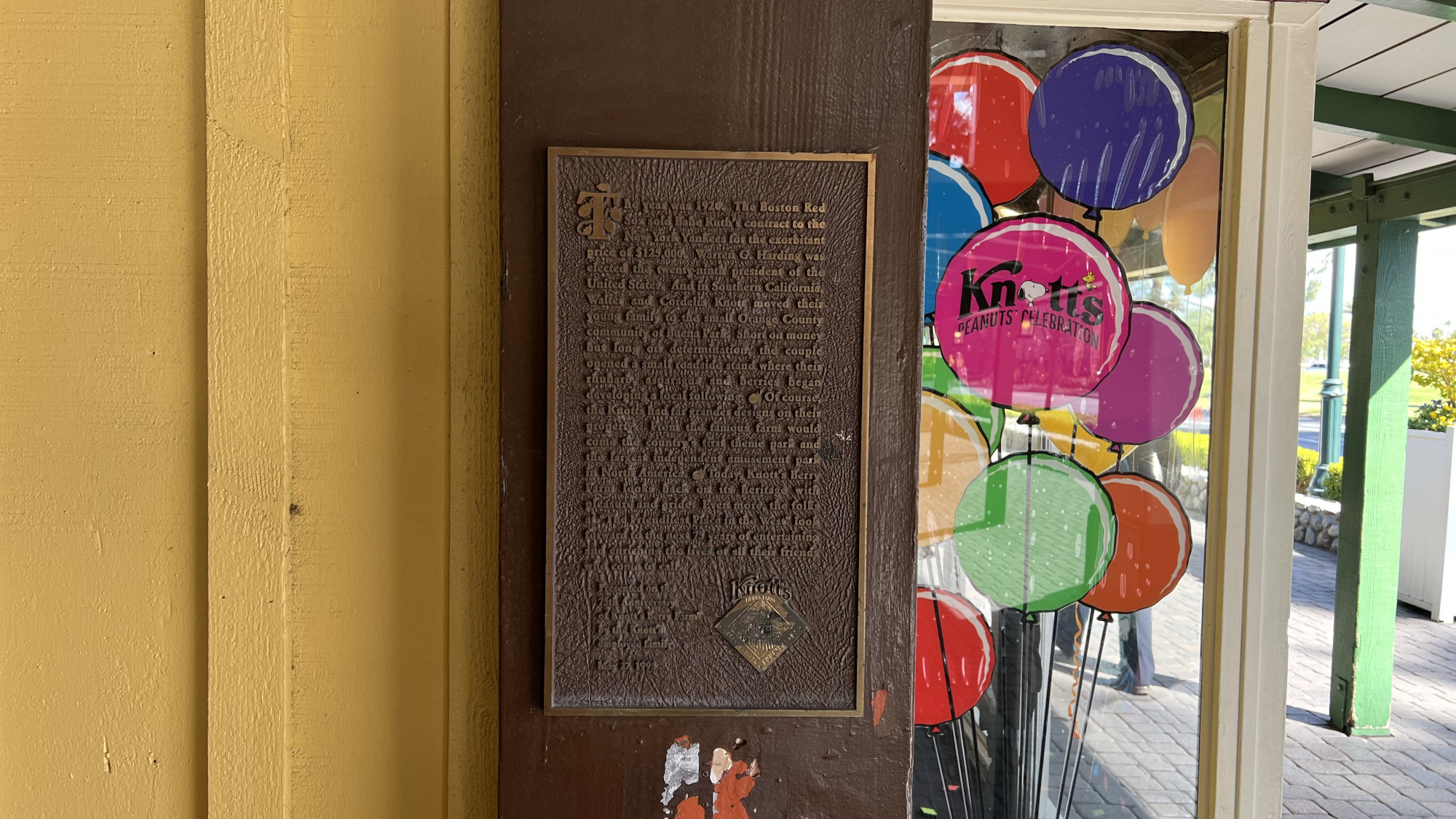 Knotts Berry Farm 75th Anniversary Plaque