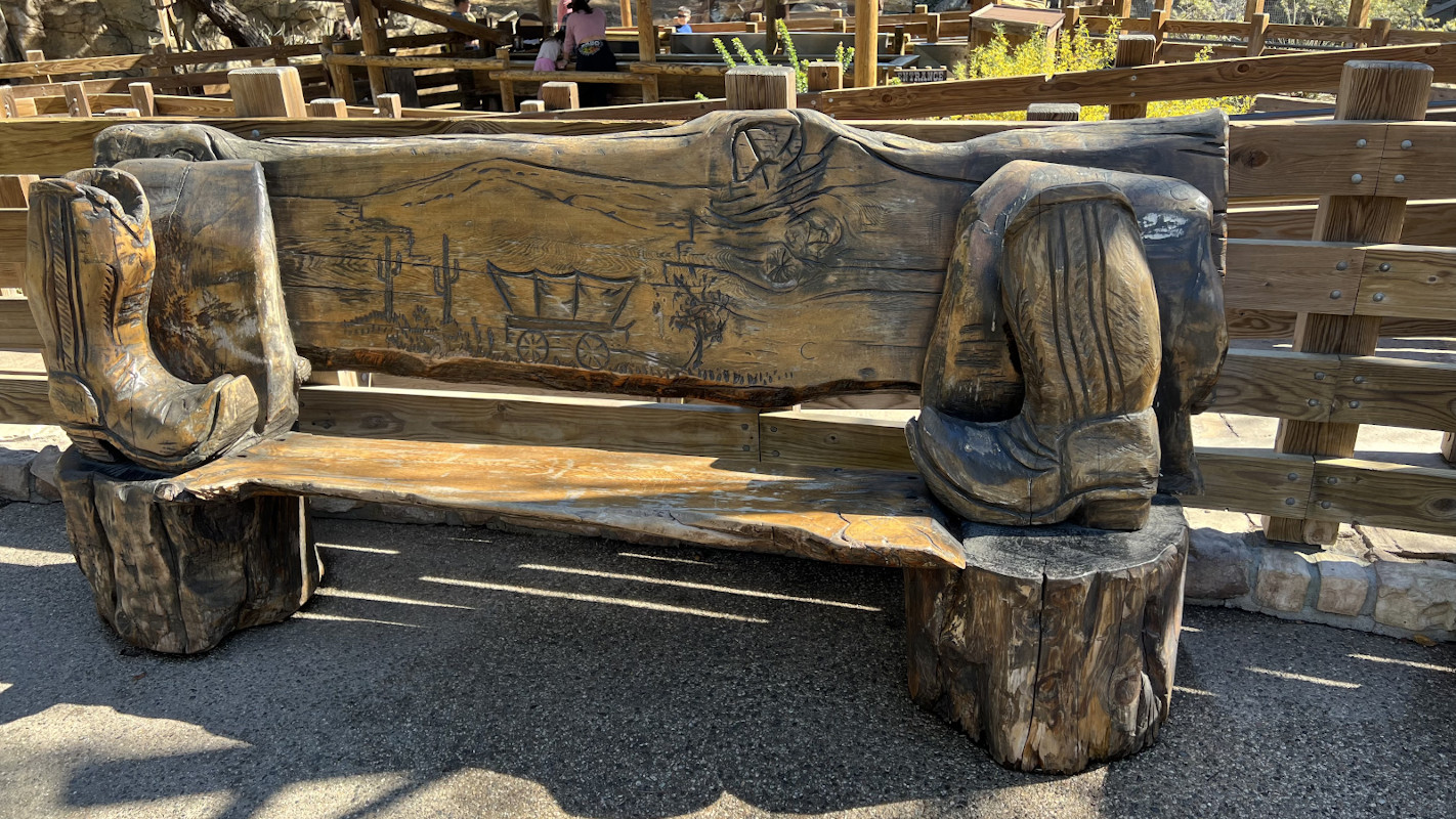 Knott's Berry Farm Chainsaw Carved Bench