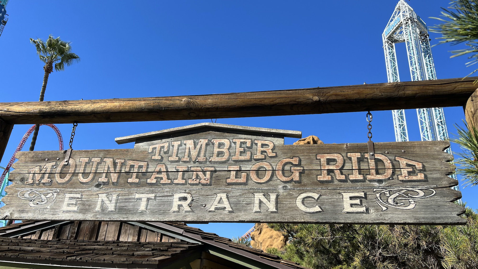 Timber Mountain Log Ride Entrance Sign