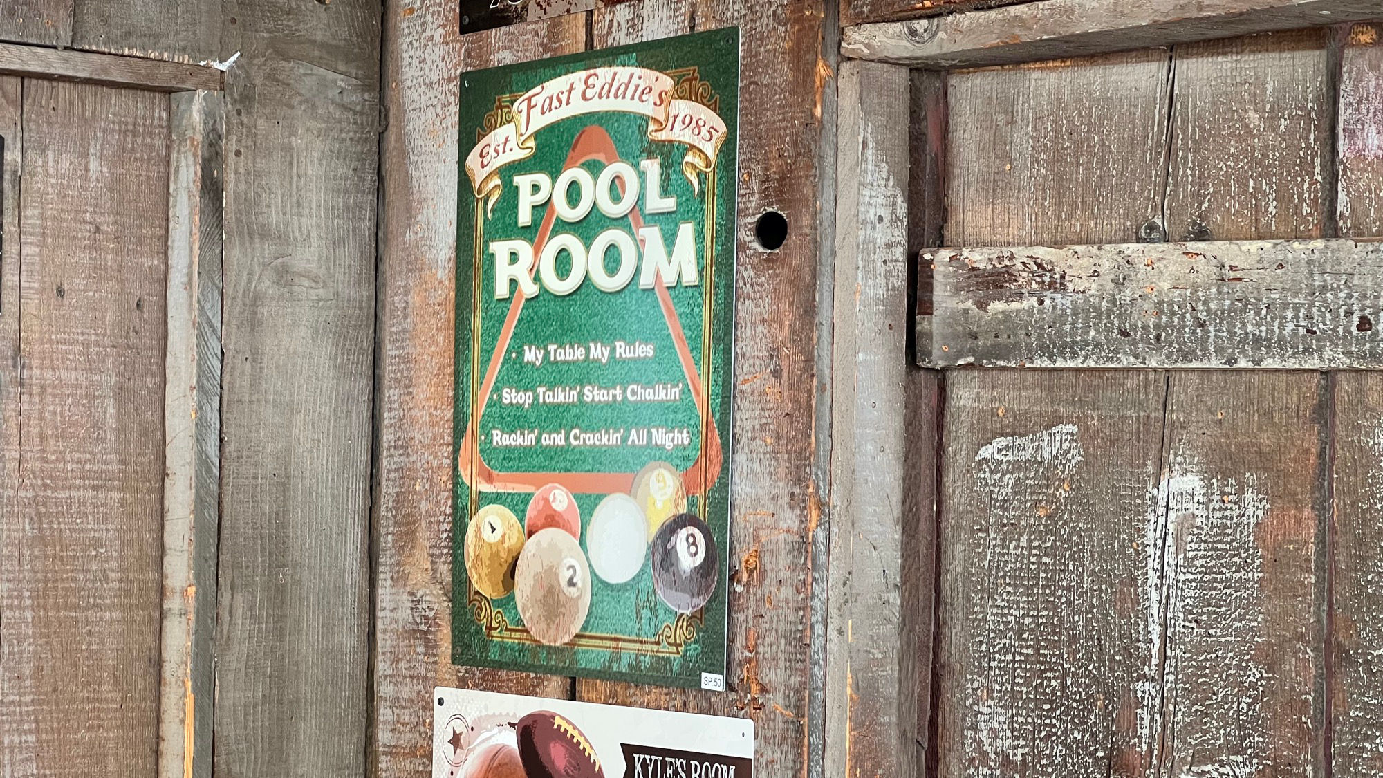 Vintage Signs Pool Room