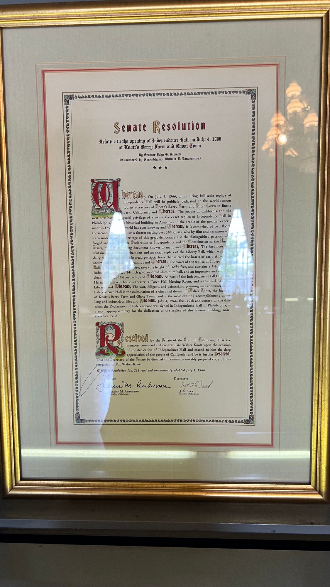 California Senate Commendation