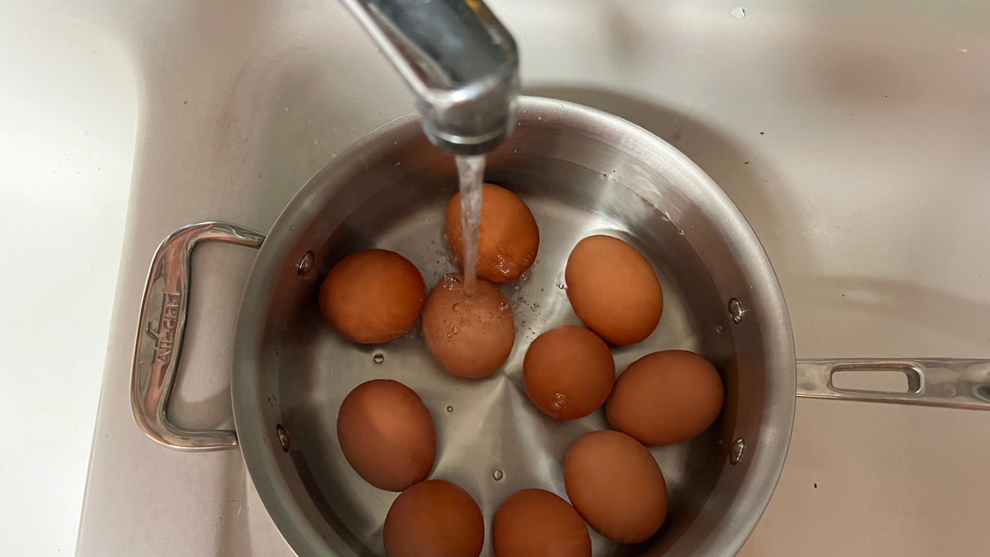 Hard Boiled Eggs Cold Tap Water