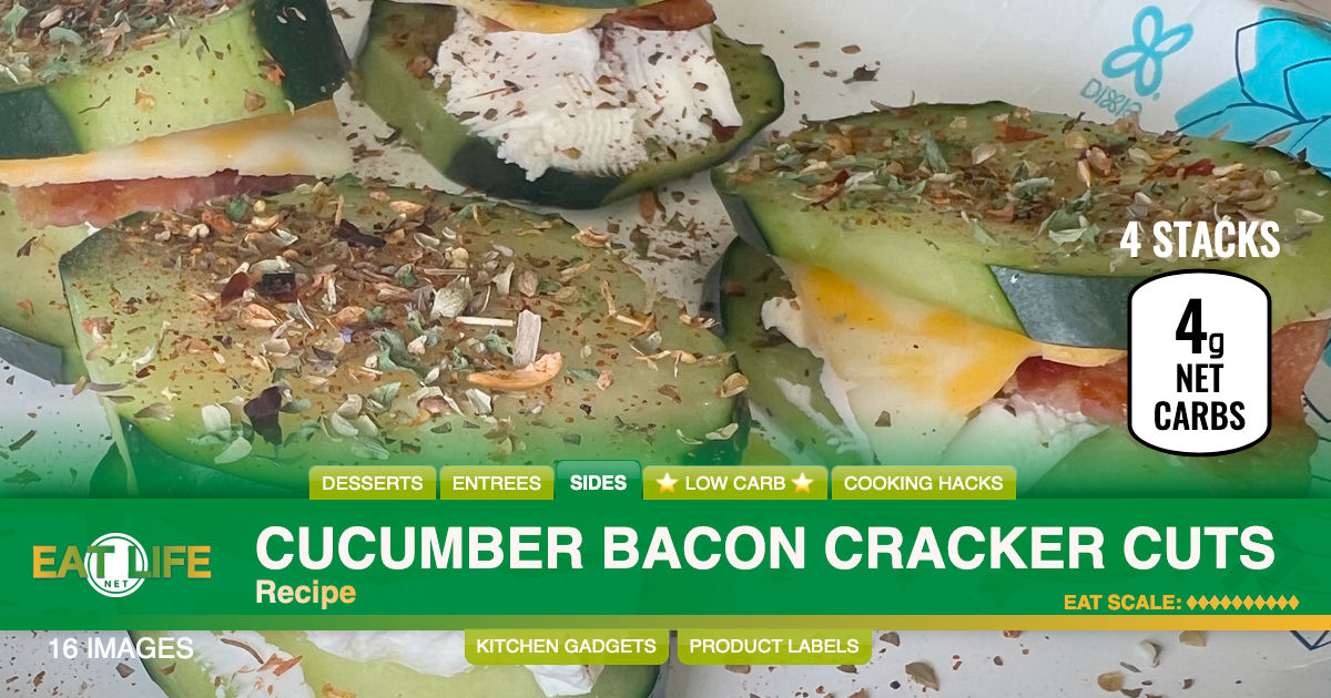 Cucumber Bacon Cracker Cuts