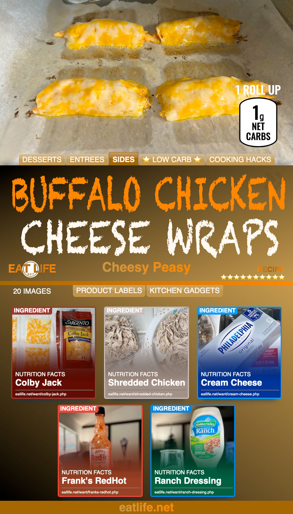 Buffalo Chicken Cheese Wraps
