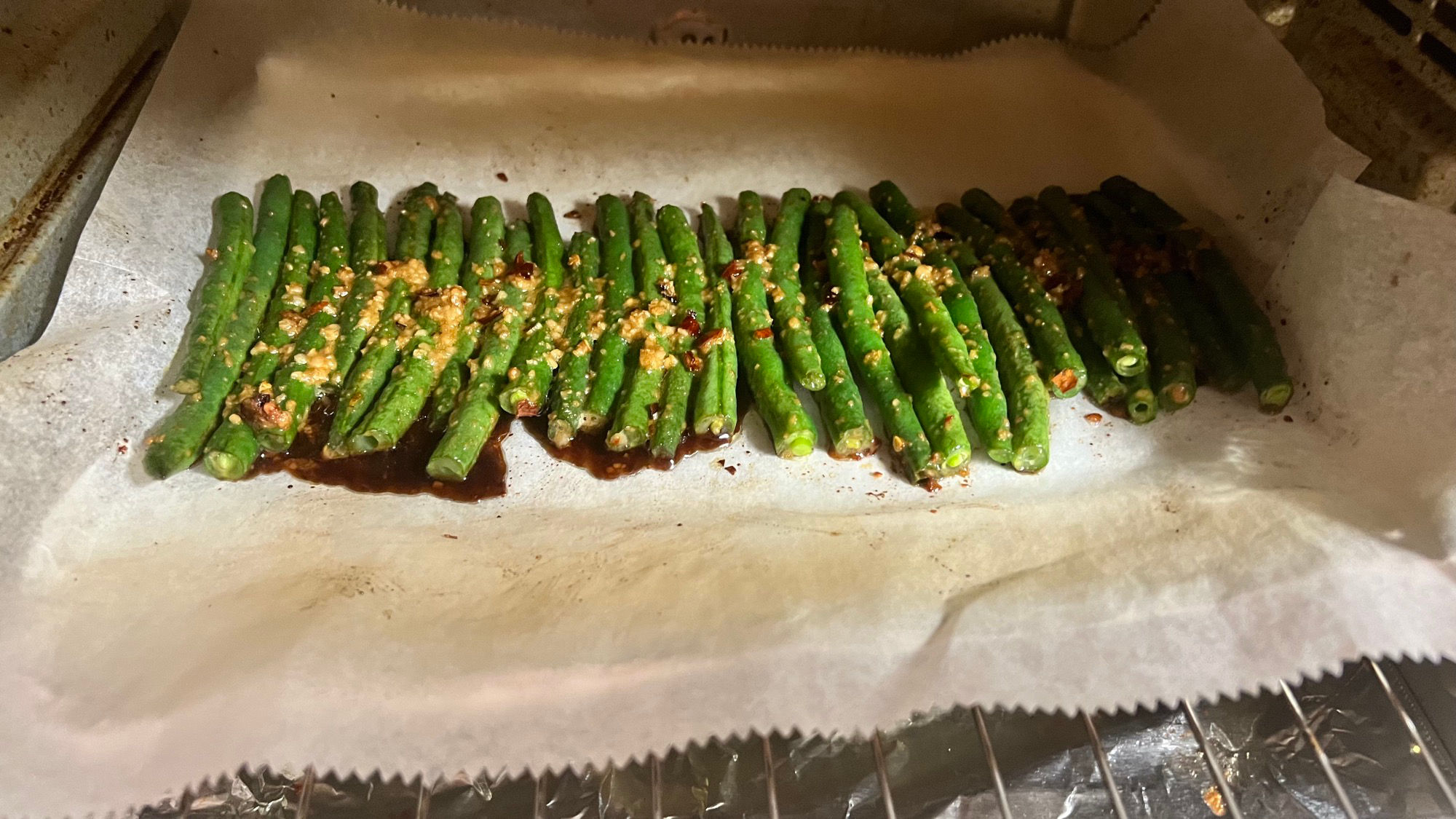 Roasted Green Beans Ready