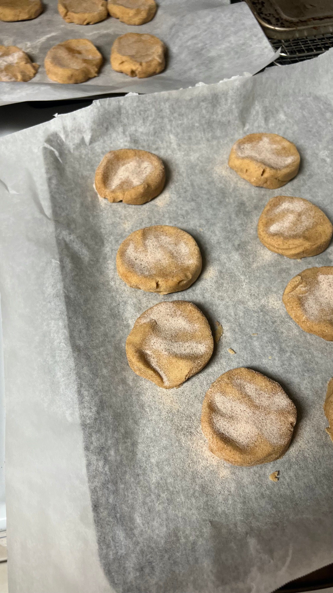 Snickerdoodle Cookies Top with Cinnamon and Sugar
