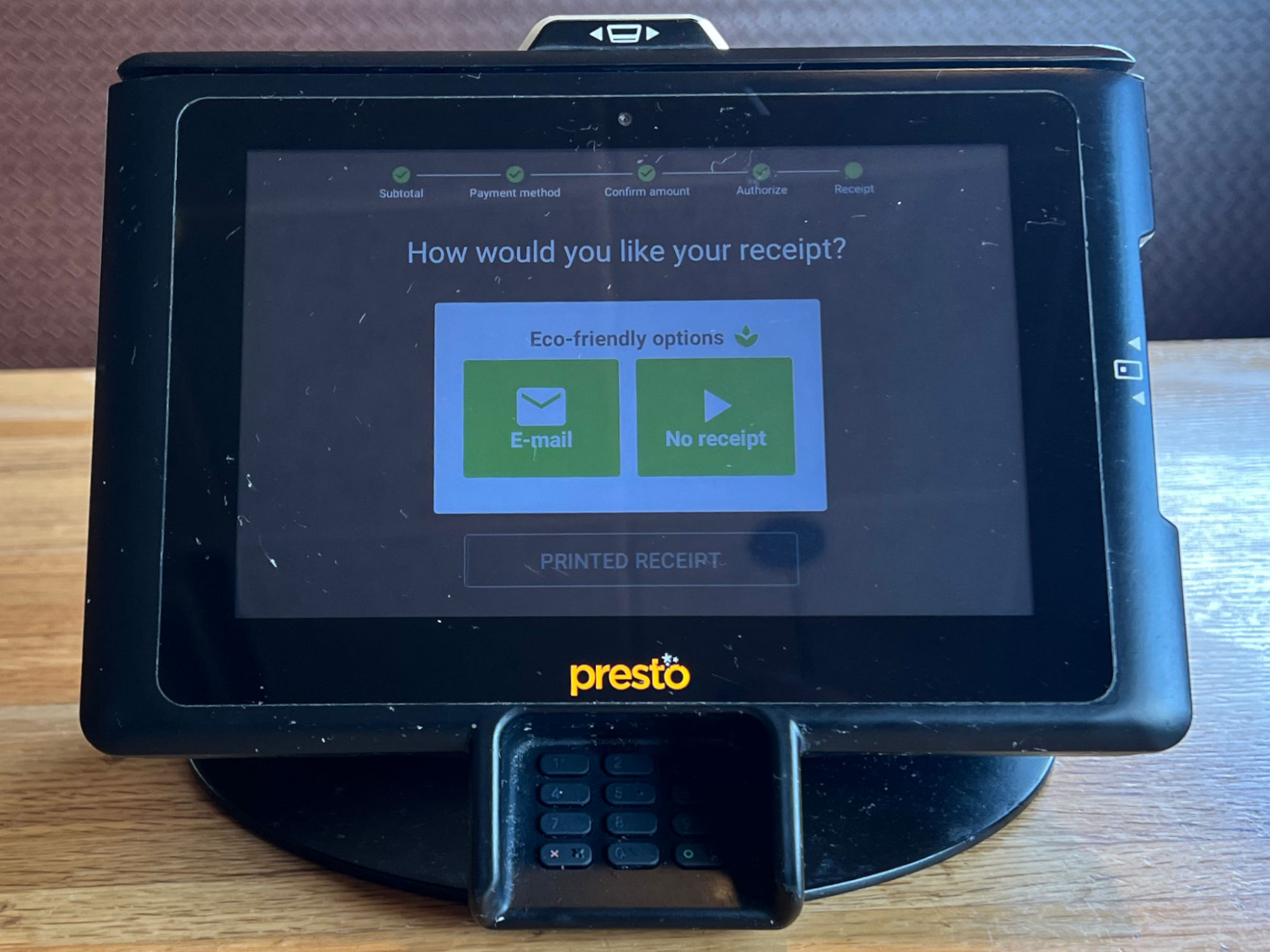 Applebee's Presto Tablet Payment