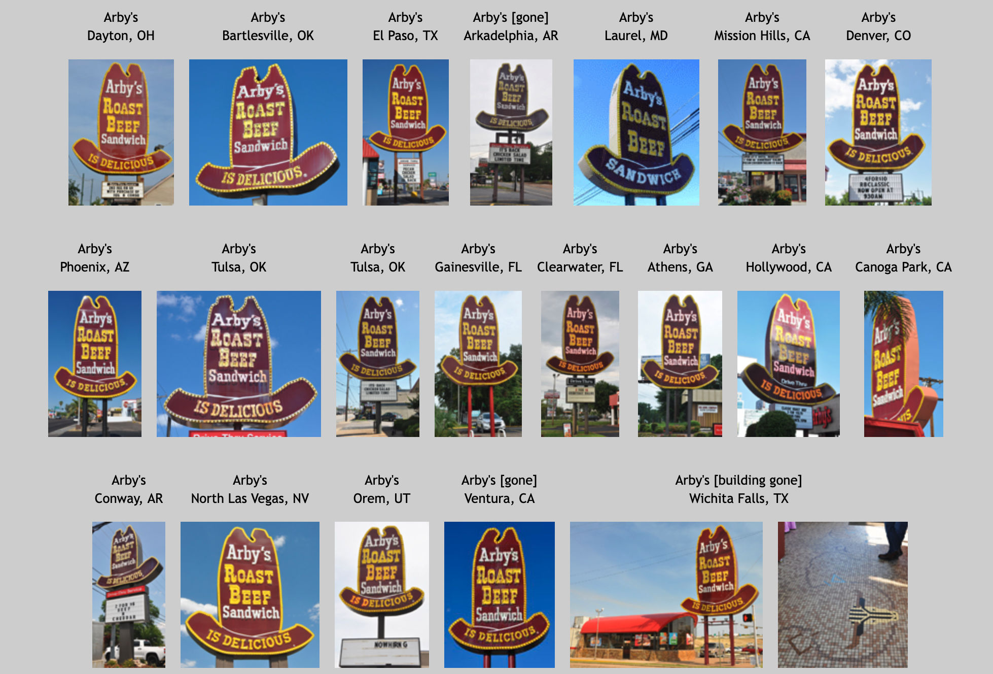 Arby's Hat Signs roadarch