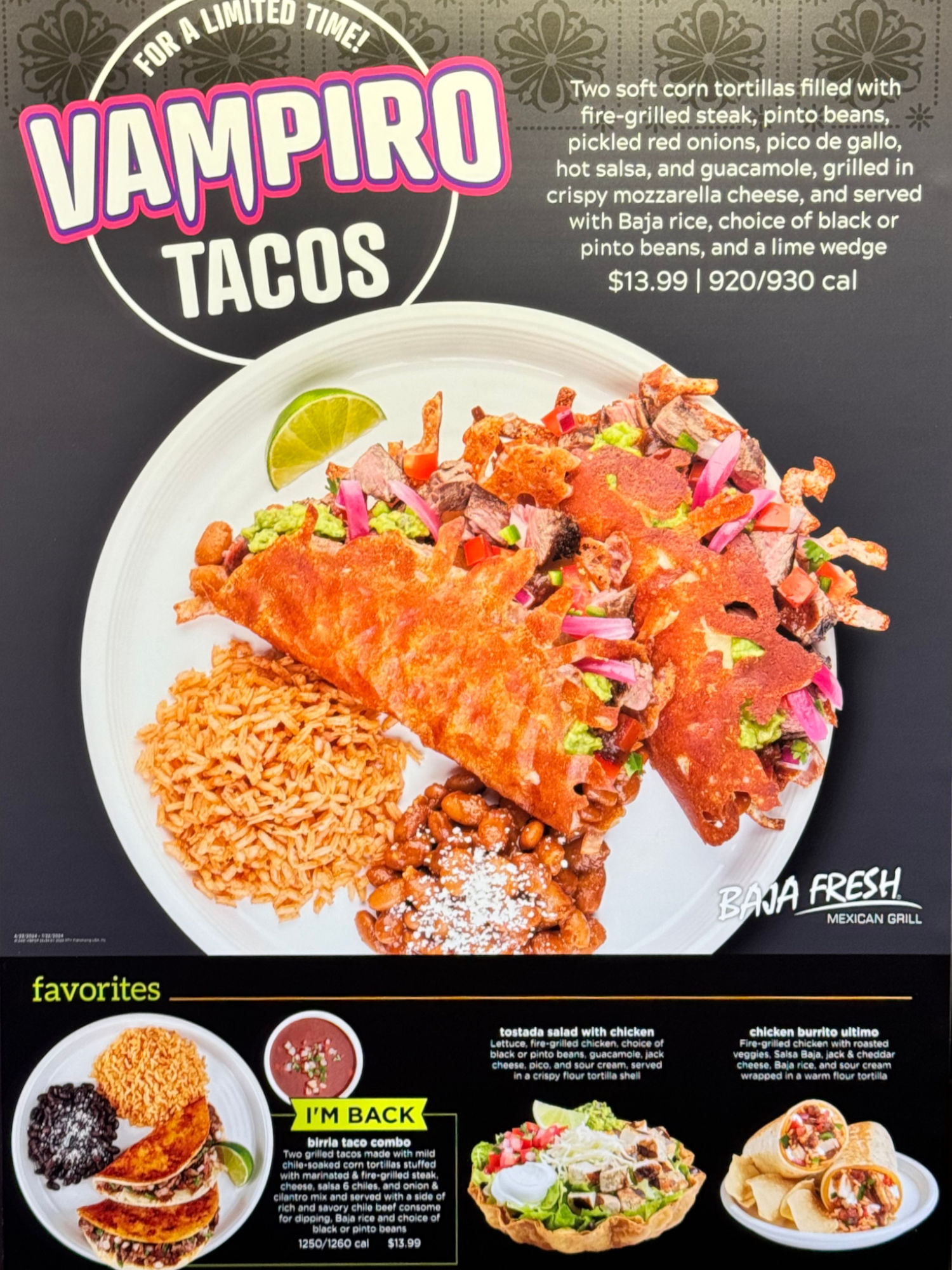 Baja Fresh Vampiro Tacos