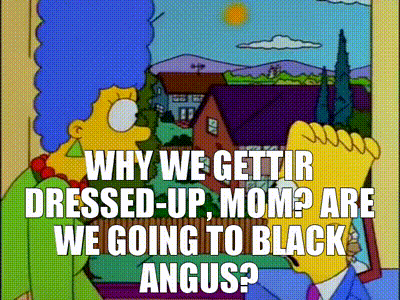 Bart Simpson going to Black Angus