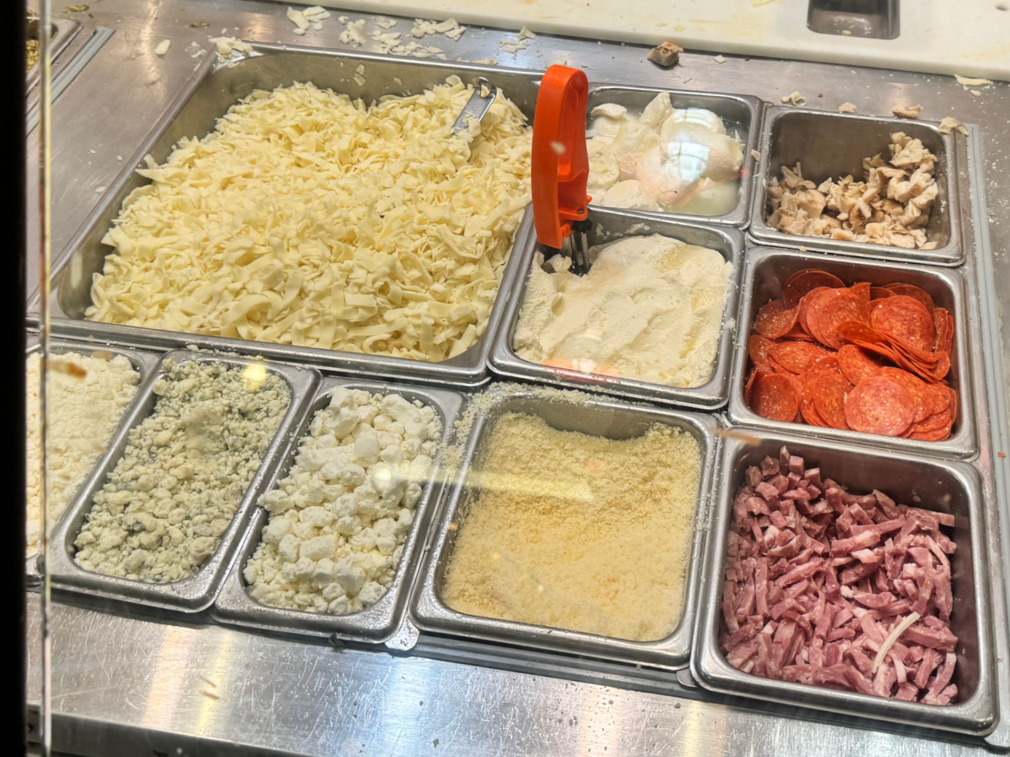 Blaze Pizza Cheese and Meat Section