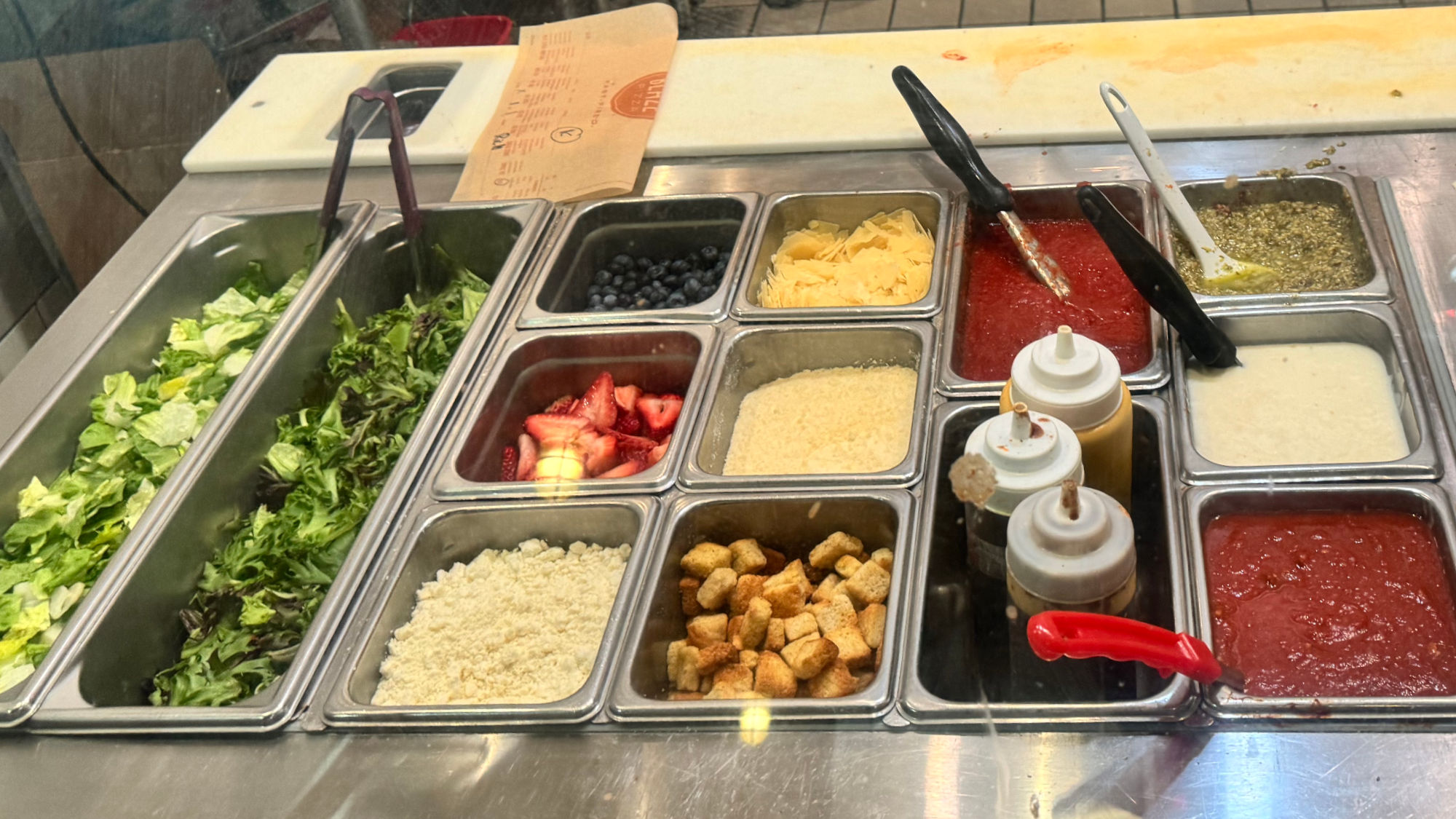 Blaze Pizza Salad and Sauce Section