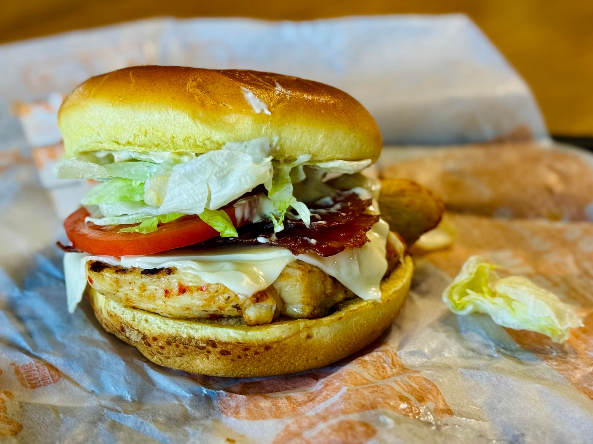 Bacon and Swiss Flame-Grilled Chicken Sandwich Burger King Bacon and Swiss Flame-Grilled Chicken Sandwich
