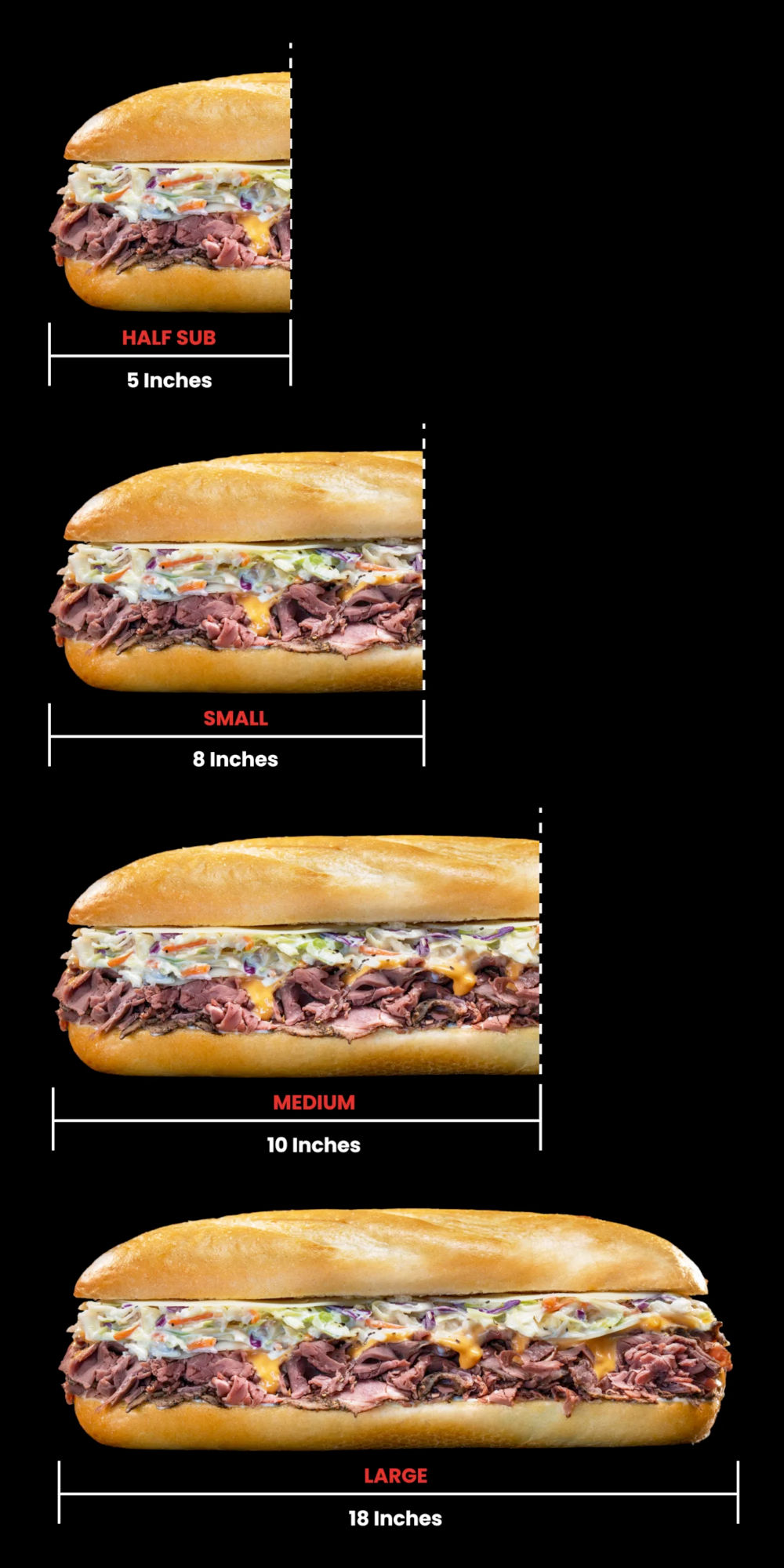 Capriotti's Size Chart