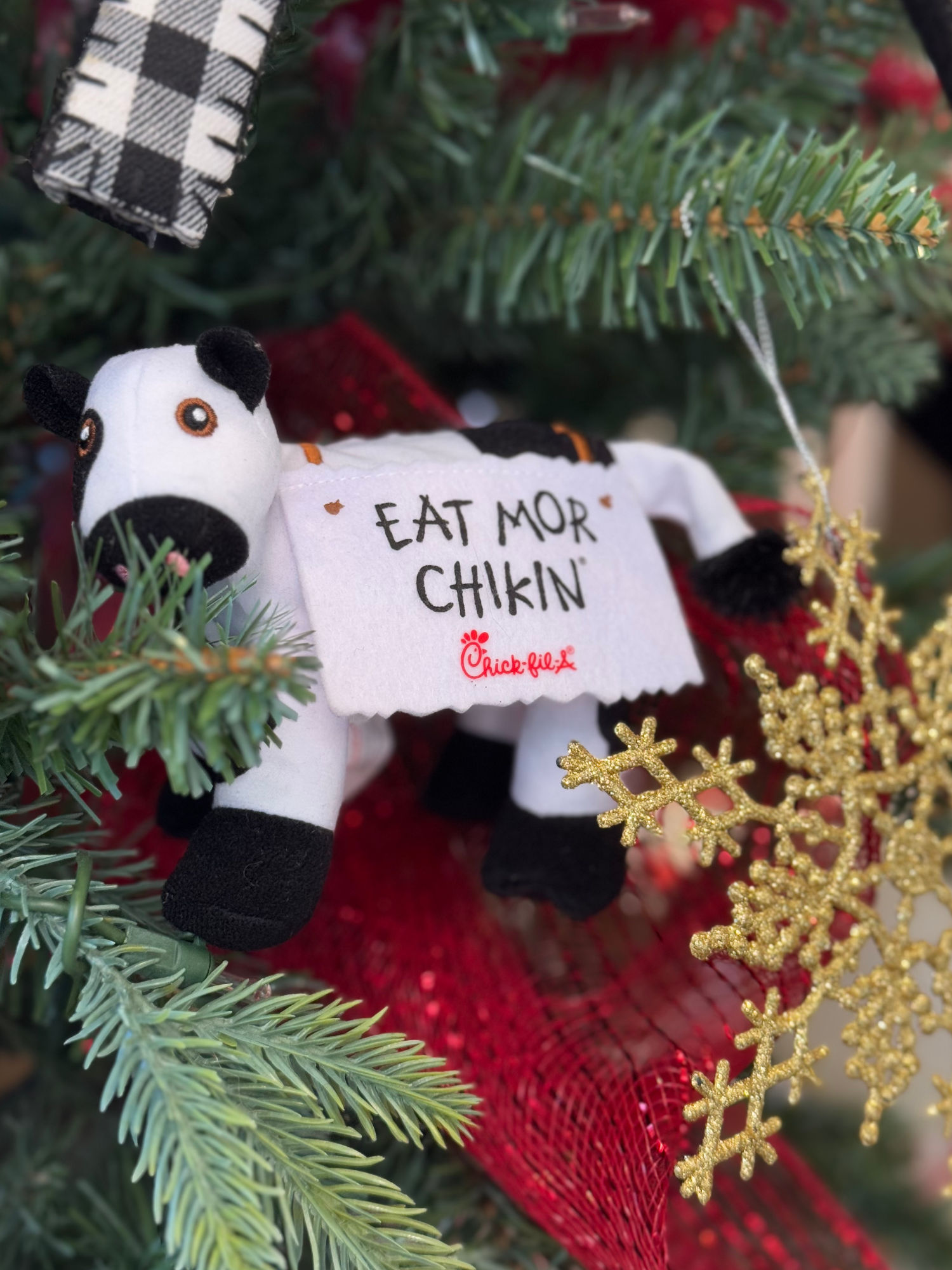 Chick-fil-A Cow Christmas Ornament