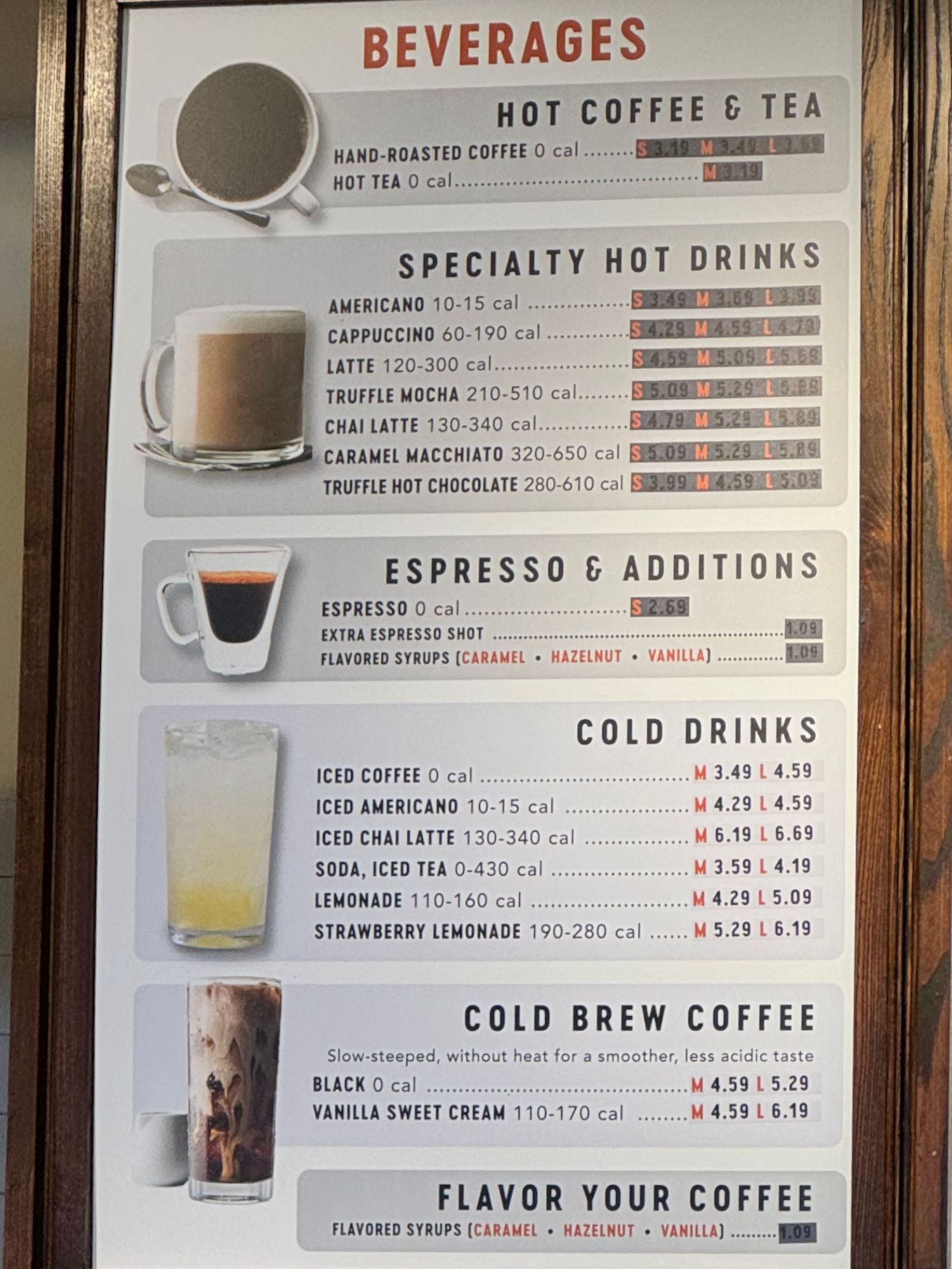 Corner Bakery Menu Beverages