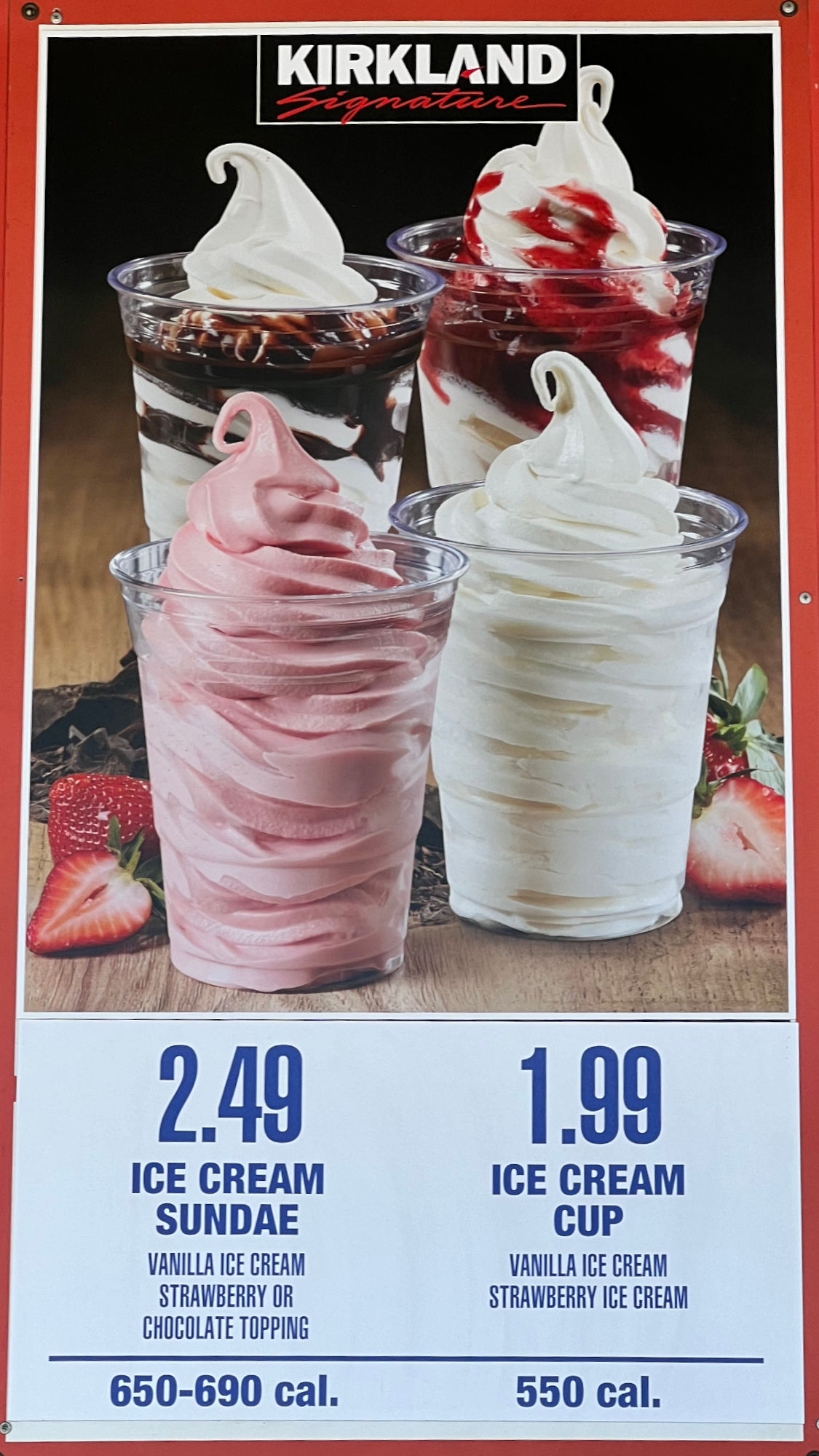 Costco Menu Ice Cream Sundae