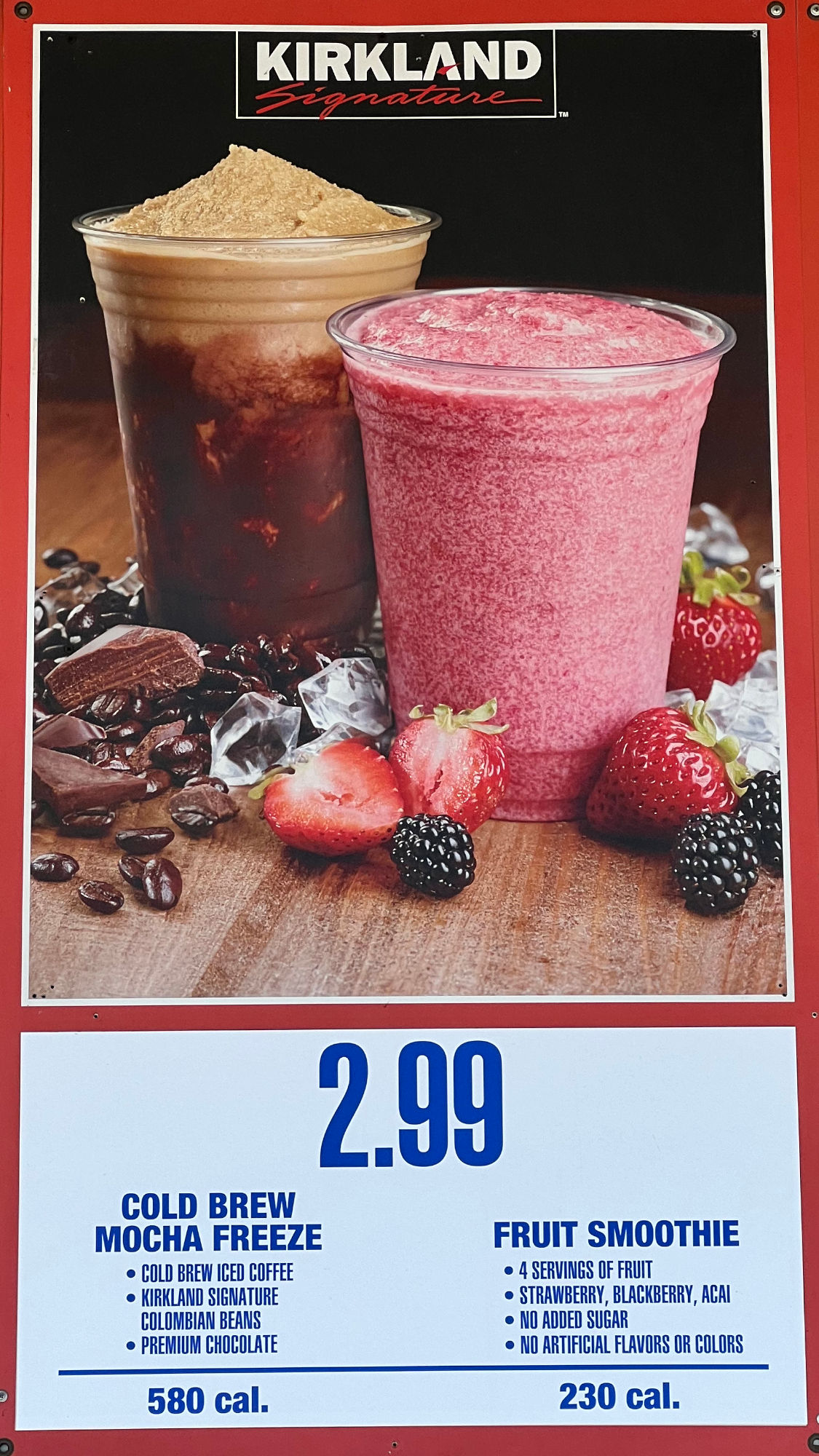 Costco Menu Smoothie