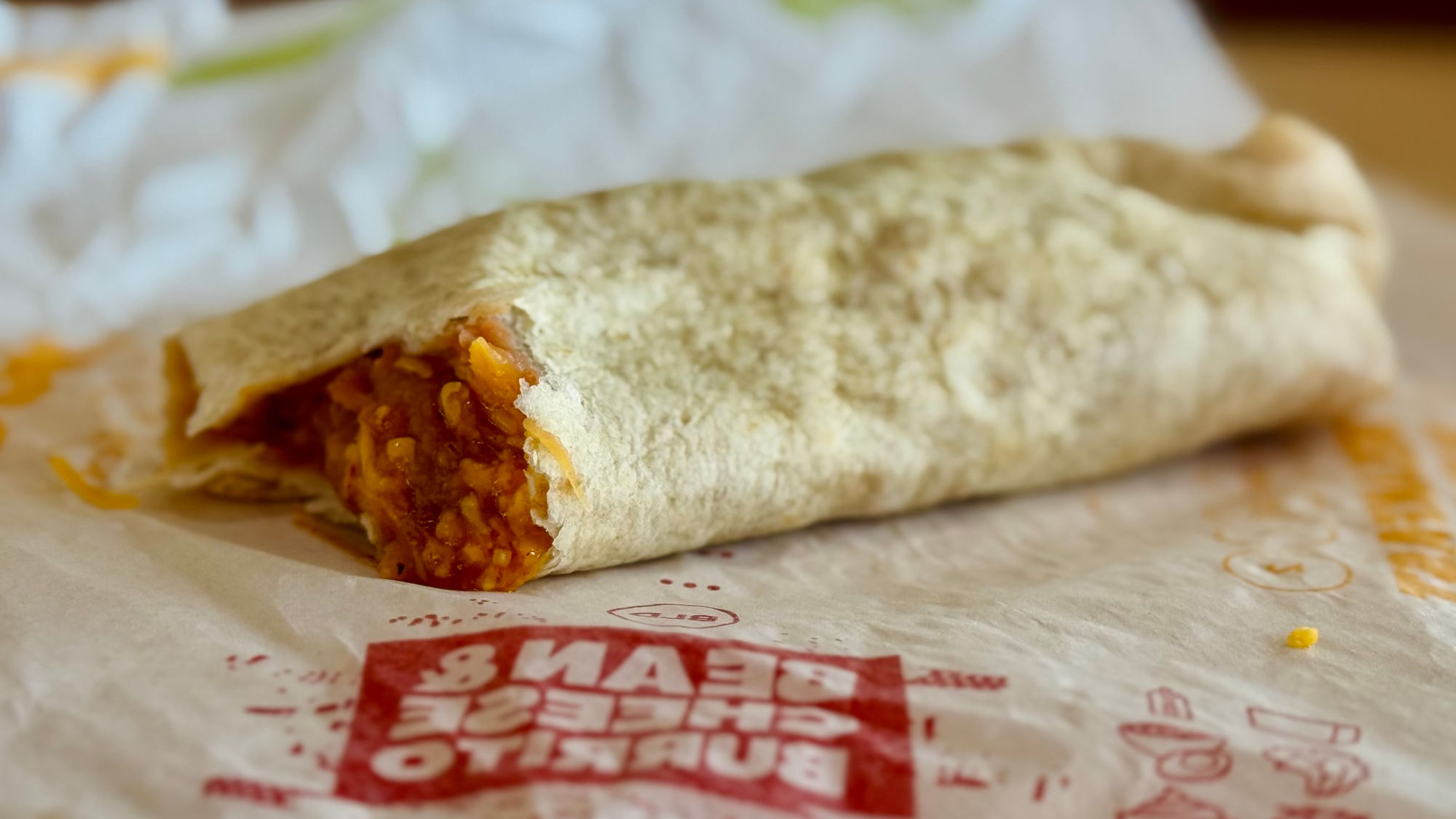 Red Bean & Cheese Burrito Del Taco Red Bean & Cheese Burrito