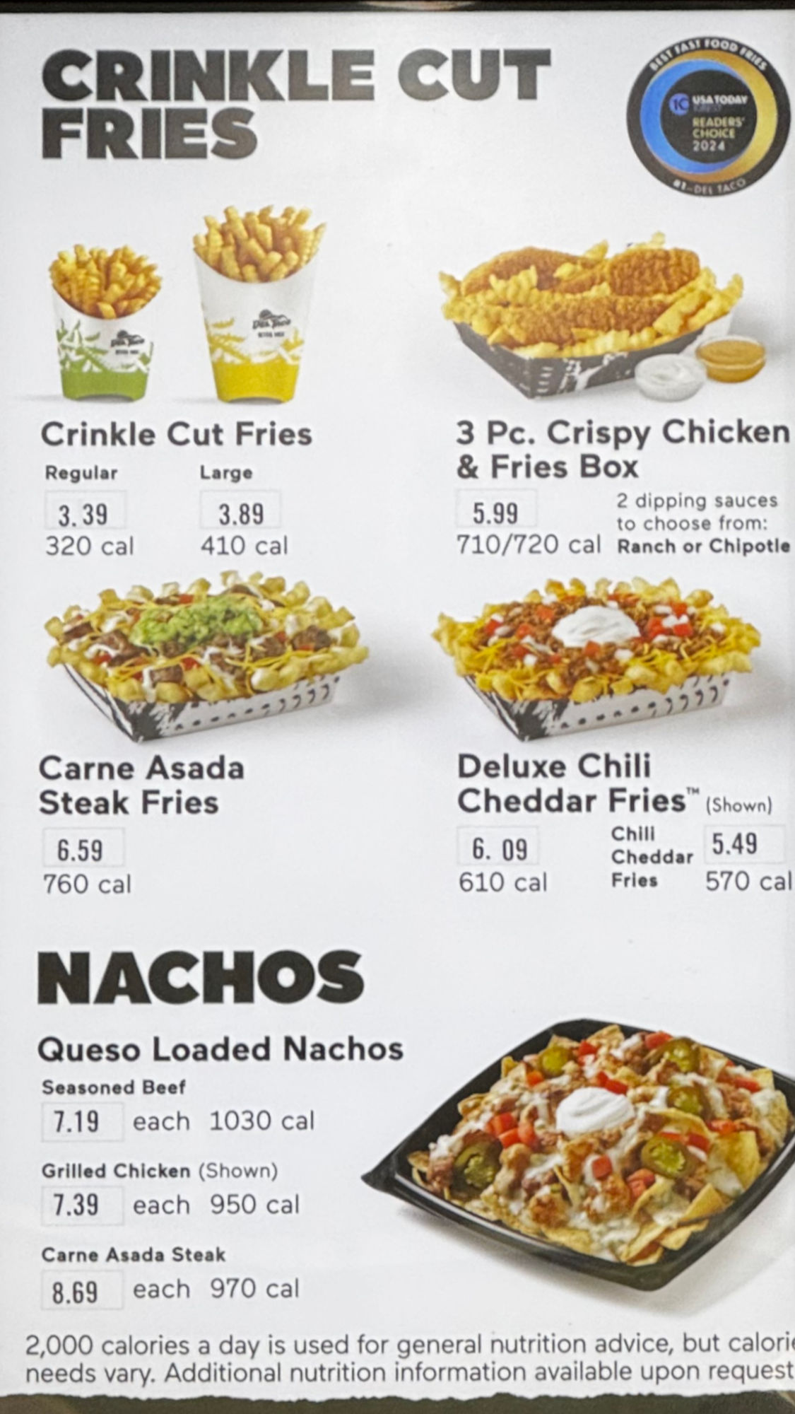 Crinkle Cut Fries Nachos Menu Del Taco Crinkle Cut Fries Nachos Menu