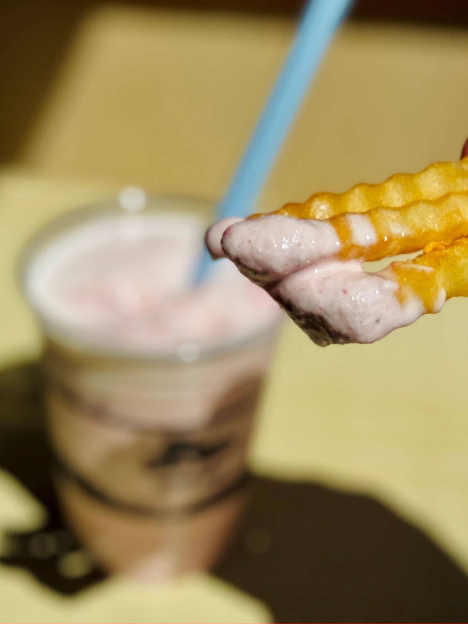 Fries and Strawberry Shake Del Taco Fries and Strawberry Shake