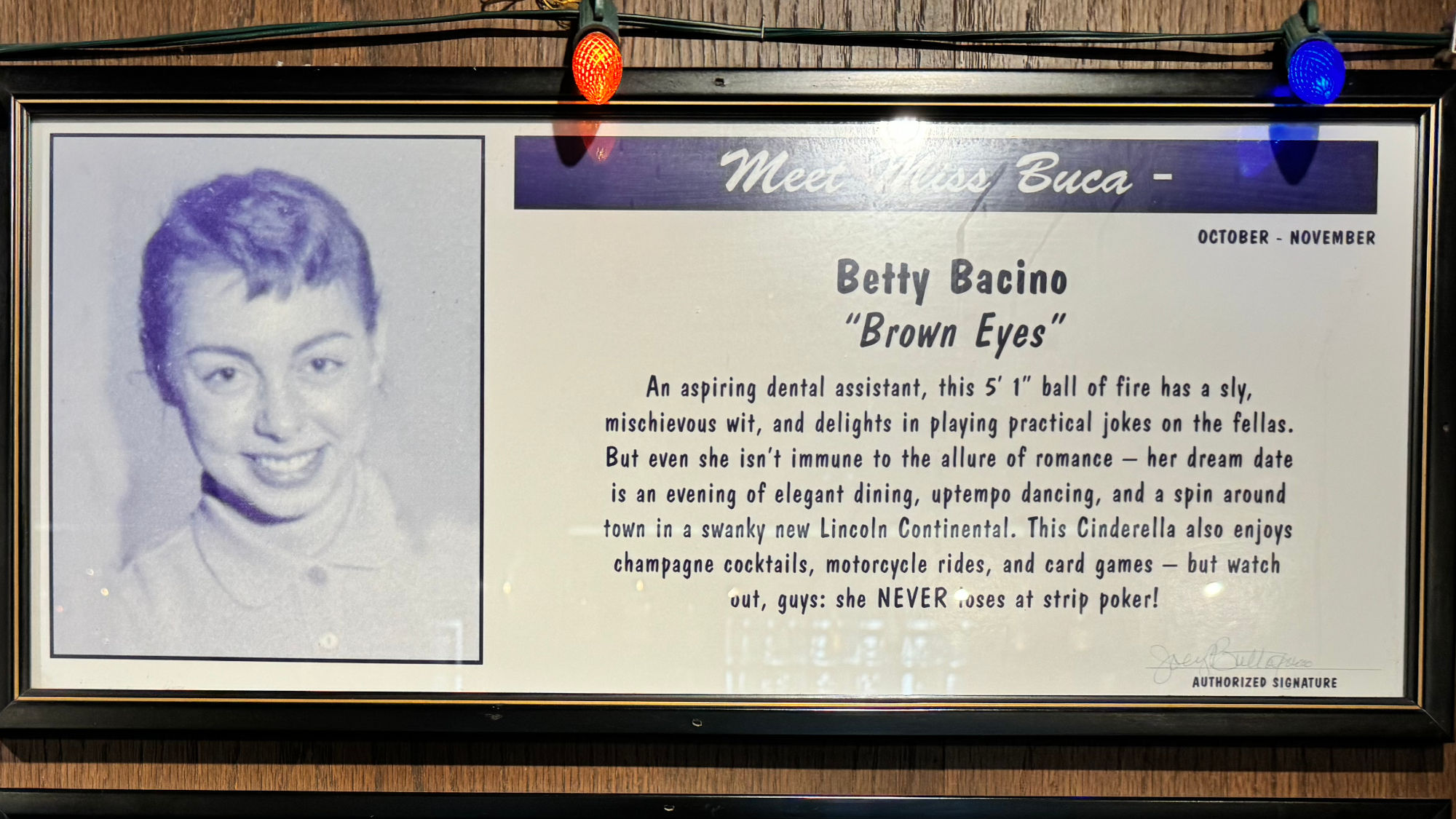Meet Miss Buca Betty Bacino