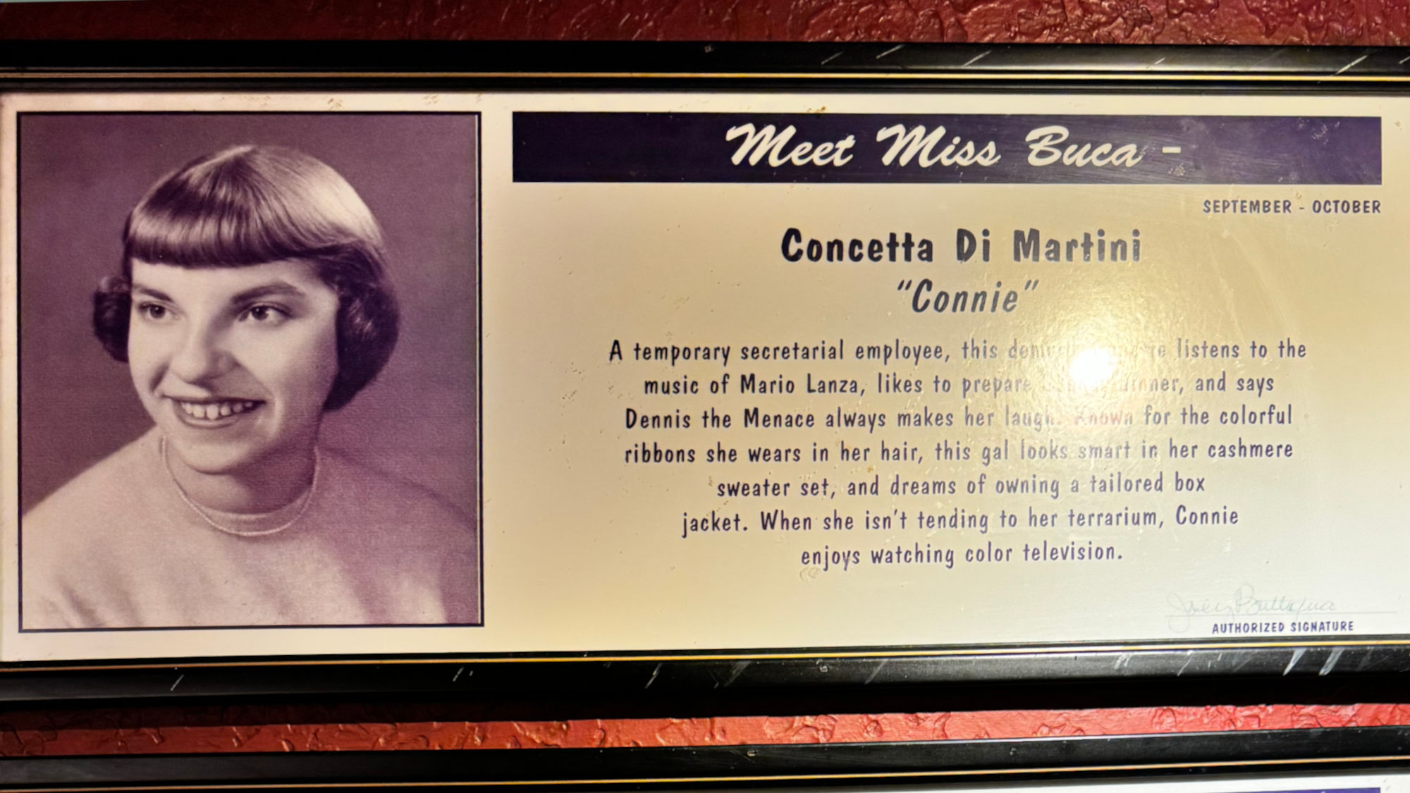 Meet Miss Buca Concetta Di Martini