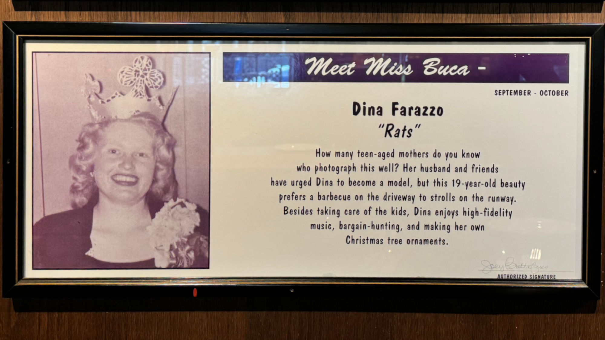 Meet Miss Buca Dina Farazzo