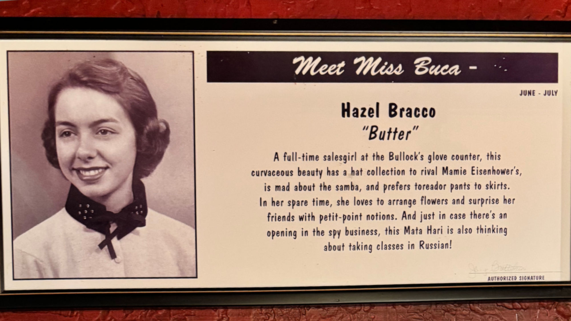 Meet Miss Buca Hazel Bracco