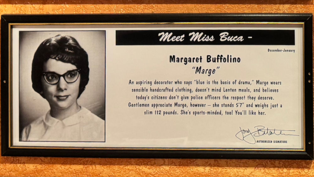 Meet Miss Buca Margaret Buffolino
