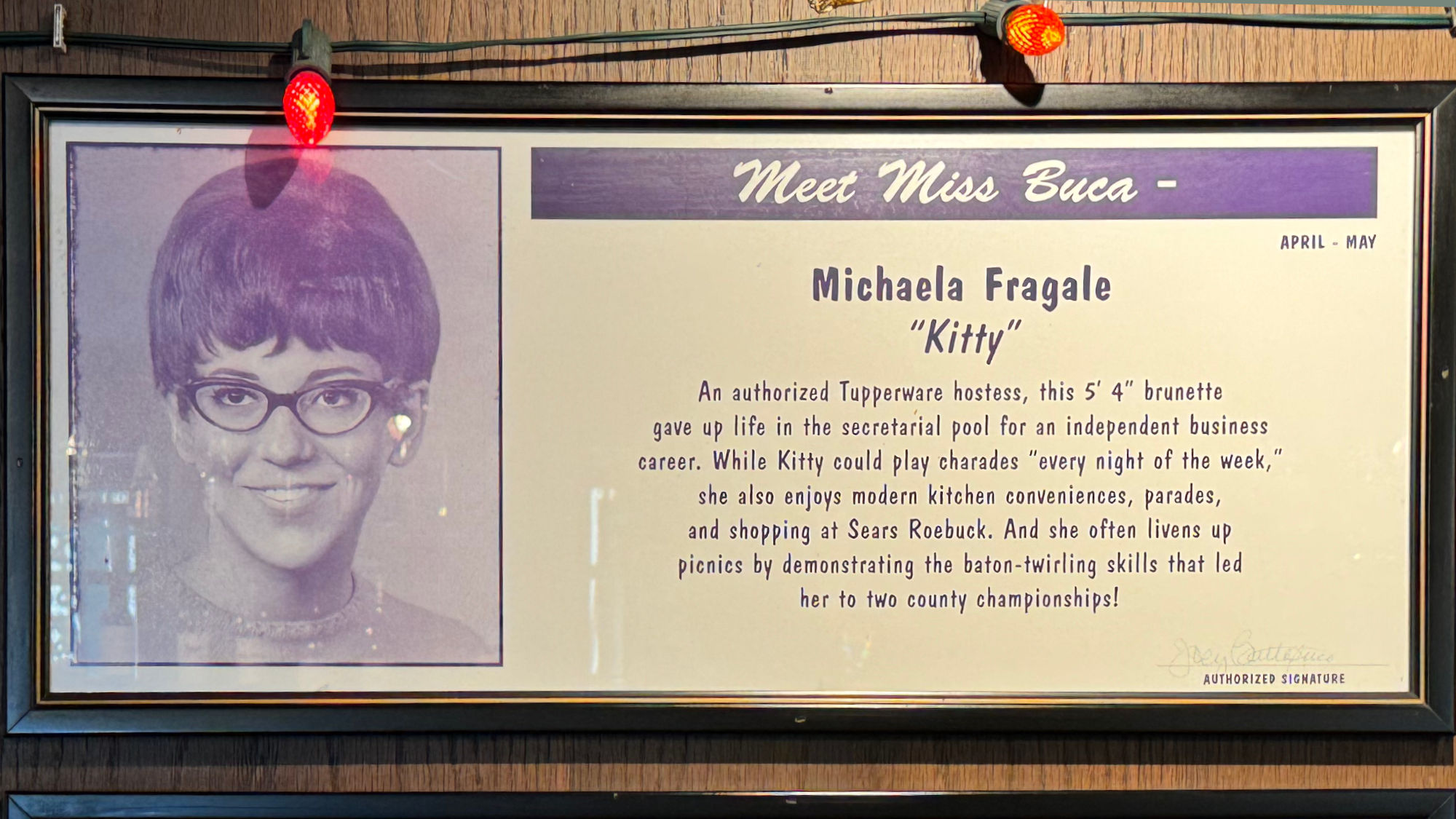 Meet Miss Buca Michaela Fragale