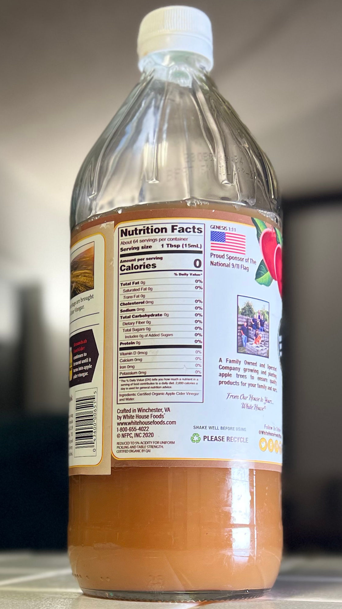 Apple Cider Vinegar White House Nutrition Facts