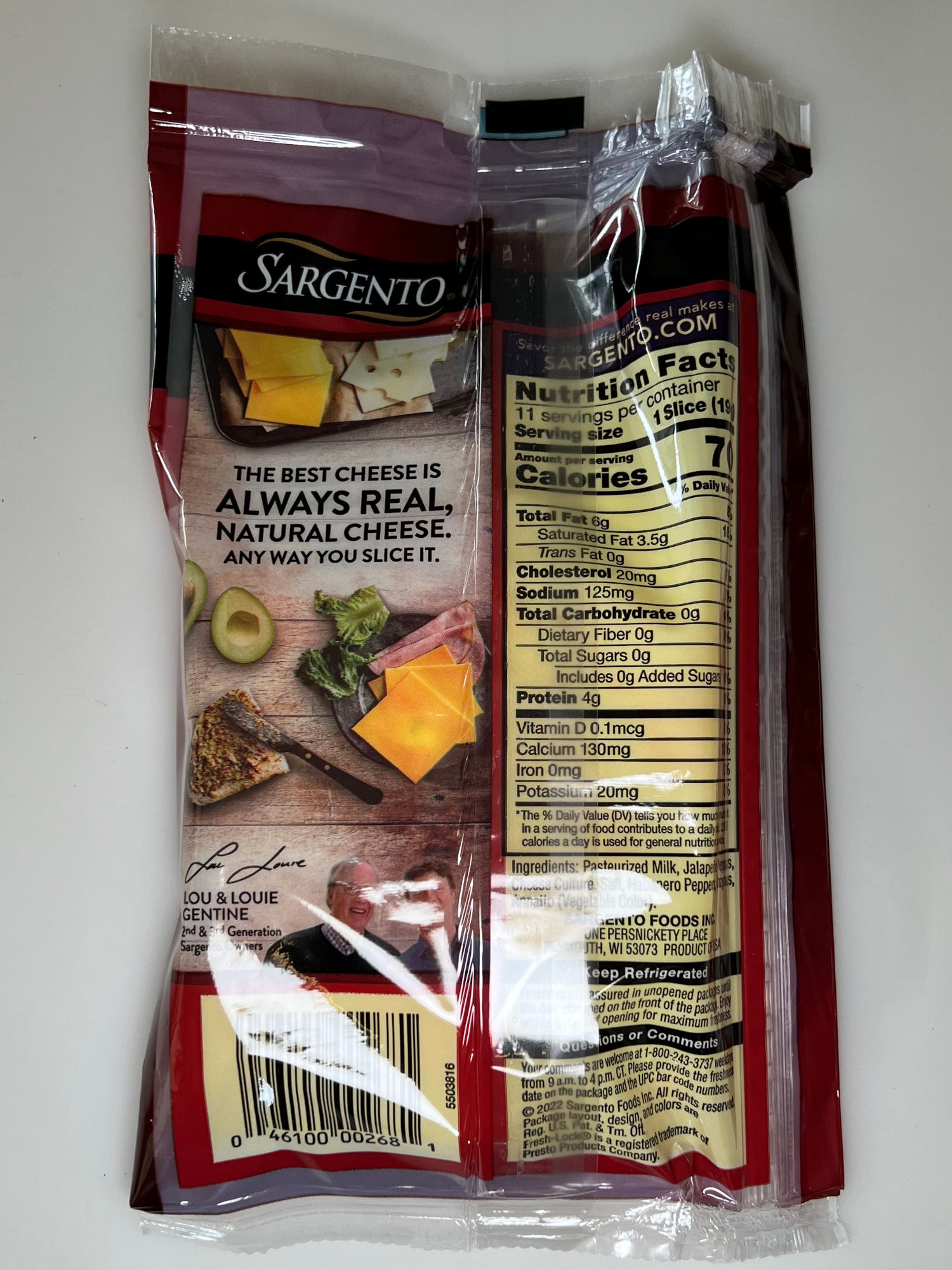 Sargento Colby-Pepper Jack Nutrition Facts