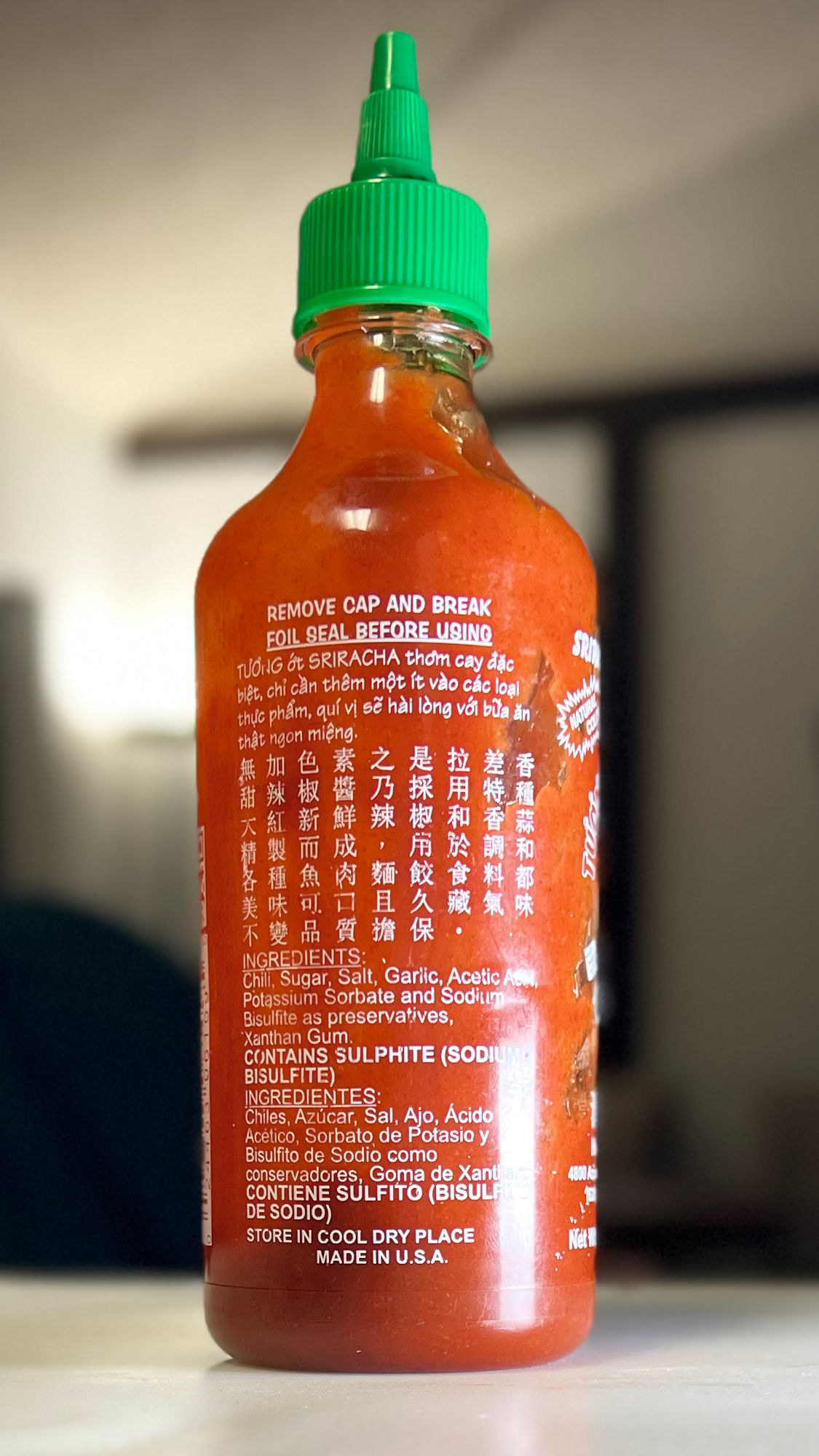 Sriracha Ingredients